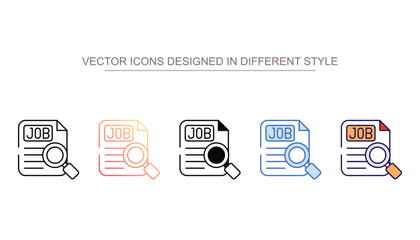 Job Search icon design with white background stock illustration