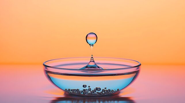 A close-up of a drop of liquid reacting with a solid in a petri dish