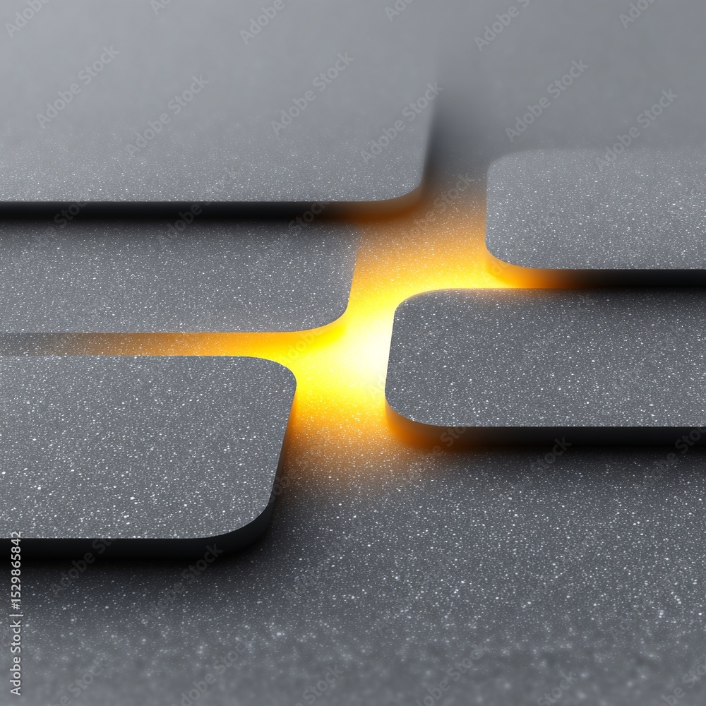 Poster abstract futuristic grid layout in deep gray tones with glowing connection