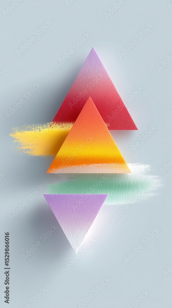Poster abstract geometric composition with colorful triangles