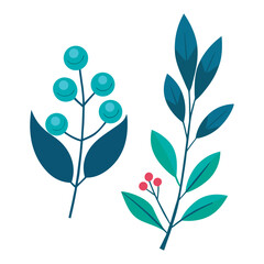Colorful Plant Branch Clipart Design