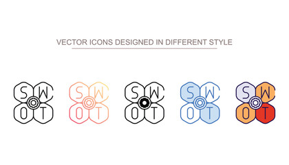 Swot Analysis icon design with white background stock illustration