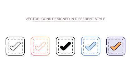 Check Mark icon design with white background stock illustration
