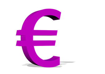 Obraz premium Euro-Symbol vor weißem Hintergrund