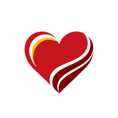 red heart isolated on white background