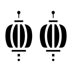 Chinese Lantern Festival Vector Glyph Icon Design