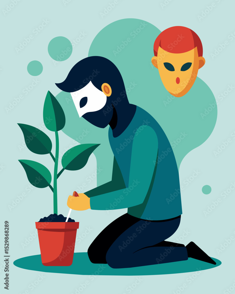 Poster a with a mask pretending to be a persons friend while constantly planting seeds of doubt and mistrus