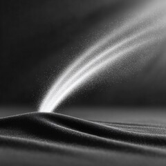 Abstract Monochrome Dust Cloud Movement on Black Fabric