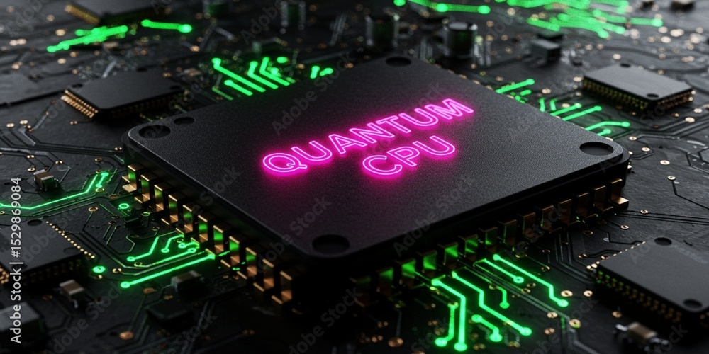 Poster exploring the future quantum cpu technology and its impact