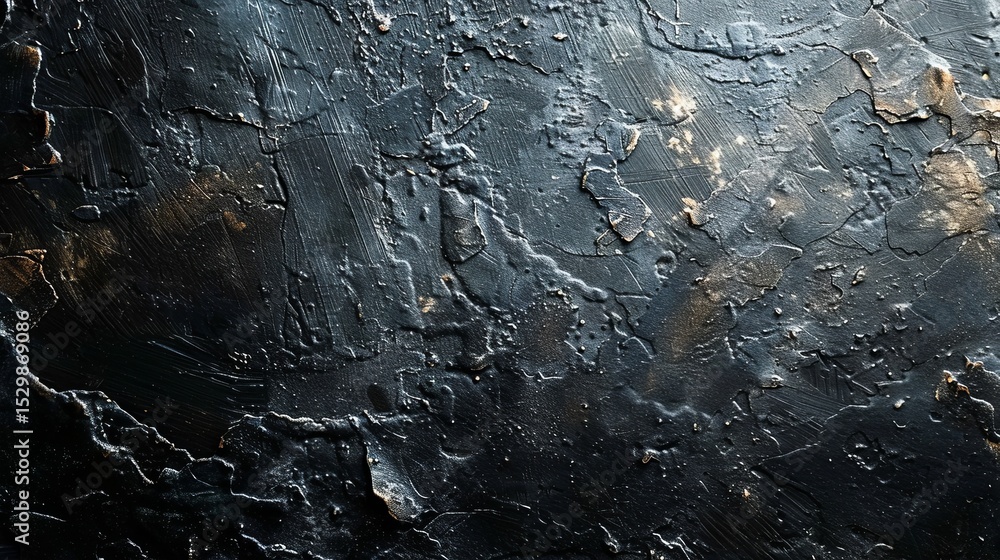 Aufkleber an abstract representation of a textured dark surface, blending various shades and patterns that evo