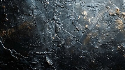 Obraz premium An abstract representation of a textured dark surface, blending various shades and patterns that evoke depth, mystery, and a sense of exploration in visual art.