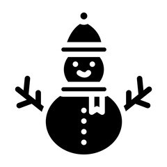Snowman Vector Glyph Icon Design