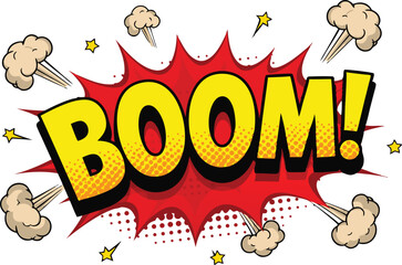 Obraz premium Dynamic Comic Book Boom Explosion Graphic
