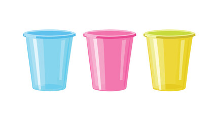 Flat Design Blank Food Plastic Cup Vector Isolated for Creative Projects