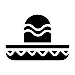 Sombrero Vector Glyph Icon Design