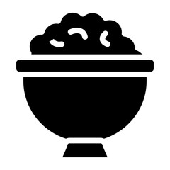 Salsa Bowl Vector Glyph Icon Design