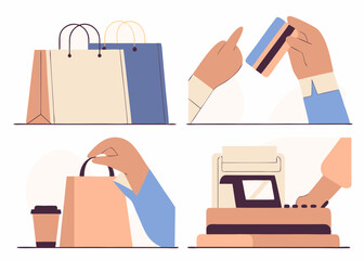 Business Concept illustrations. Collection of shoping icon