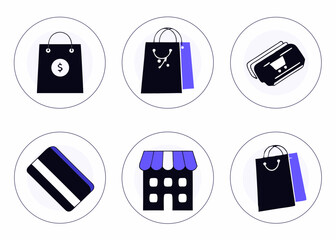 Business Concept illustrations. Collection of shoping icon