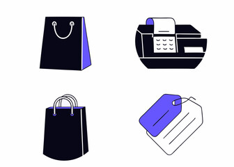 Business Concept illustrations. Collection of shoping icon