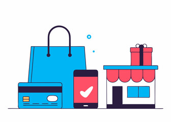 Business Concept illustrations. Collection of shoping icon