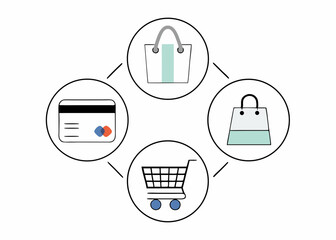 Business Concept illustrations. Collection of shoping icon