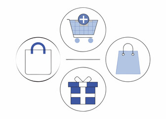 Business Concept illustrations. Collection of shoping icon