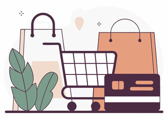 Business Concept illustrations. Collection of shoping icon