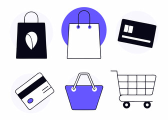 Business Concept illustrations. Collection of shoping icon