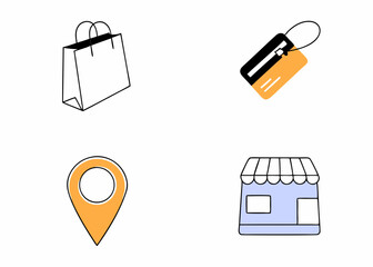Business Concept illustrations. Collection of shoping icon