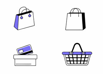 Business Concept illustrations. Collection of shoping icon