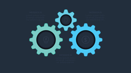 Creative concept for infographic with 3 steps, template for web on a black background.