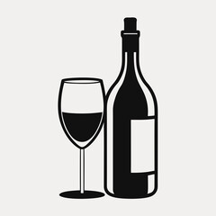 wine bottle and glass