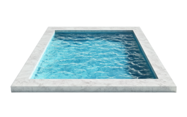 Pool with a white border and blue water