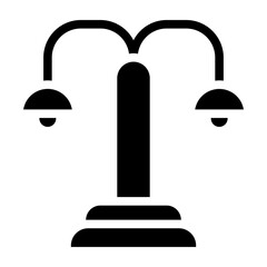 Street Light Vector Glyph Icon Design