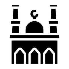 Mosque Vector Glyph Icon Design