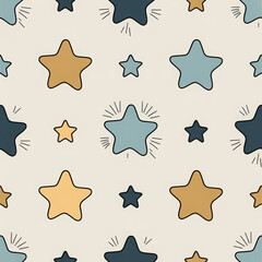 Cheerful multi-colored stars graphic with textured backdrop, excellent for posters, kids crafts, and classroom decor