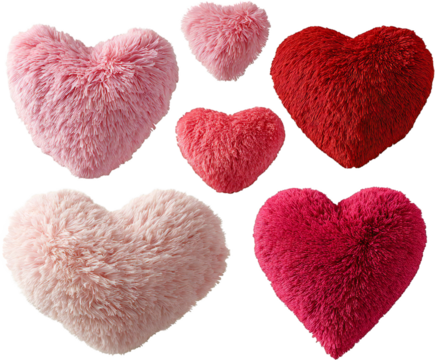 Soft Fluffy Heart Shaped Pillows Romantic Valentine Decorations Lovely Pink Red Plush Cushions Sweet Home Decor Cozy Bedroom Accessories Cute Heart Shaped Pillows gift fuzzy shaggy