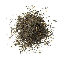 Buy premium loose leaf green tea online for health benefits and delicious flavor a top view tea leaves