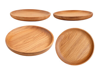 Wooden plates set round shallow dish serving tray food photography kitchenware rustic style home decor