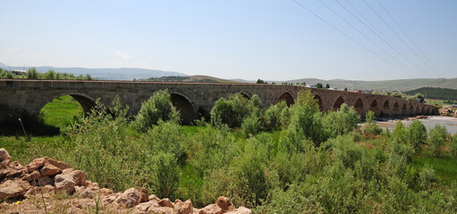 The Historical Kesik Bridge, located in Sivas, Turkey, was built in the 13th century.