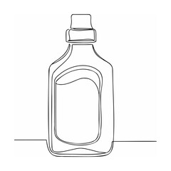 Simple continuous line drawing of a detergent bottle depicting cleaning or laundry concepts
