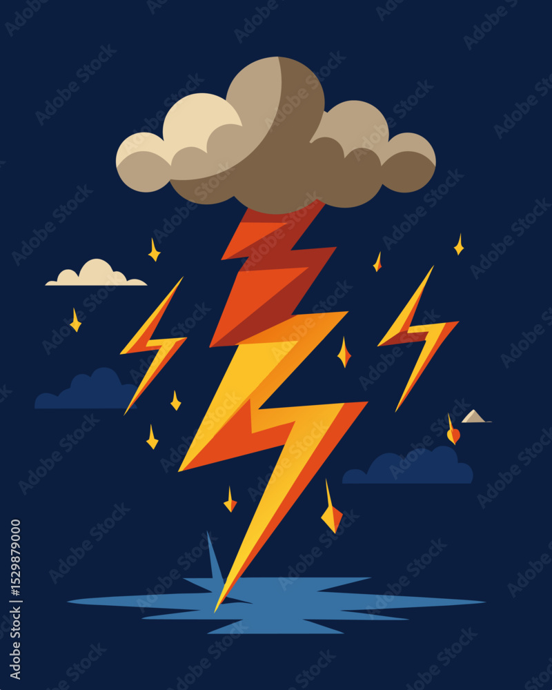Poster it was like a neverending storm of negativity each lightning bolt a sharp painful thought.. vector i