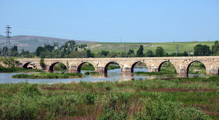 The Historical Kesik Bridge, located in Sivas, Turkey, was built in the 13th century.