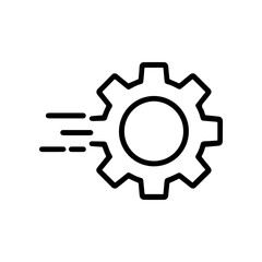 Gear setting Icon Dynamic Speed and Innovation isolated on background