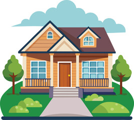 vector illustration of a house with green grass, isometric view of a residential building, isometric view of a modern building, 3d rendering of modern cozy house with parking and pool, modern house