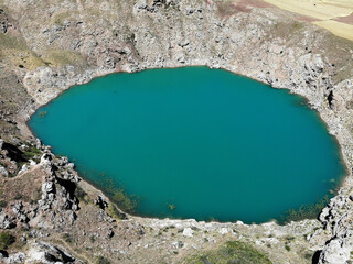 A view from Kizilcan Lake in Zara, Sivas, Turkey.