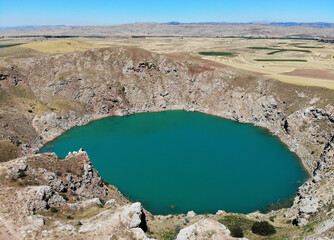 A view from Kizilcan Lake in Zara, Sivas, Turkey.