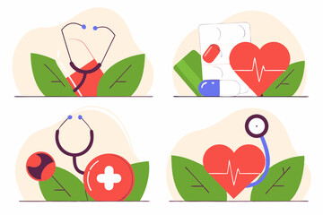 Business Concept illustrations. Collection of medical icon