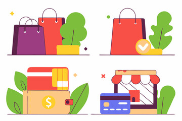 set of shopping bags