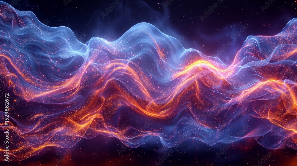 Aufkleber an ethereal display of colorful waves creating a beautiful abstract composition, symbolizing movemen